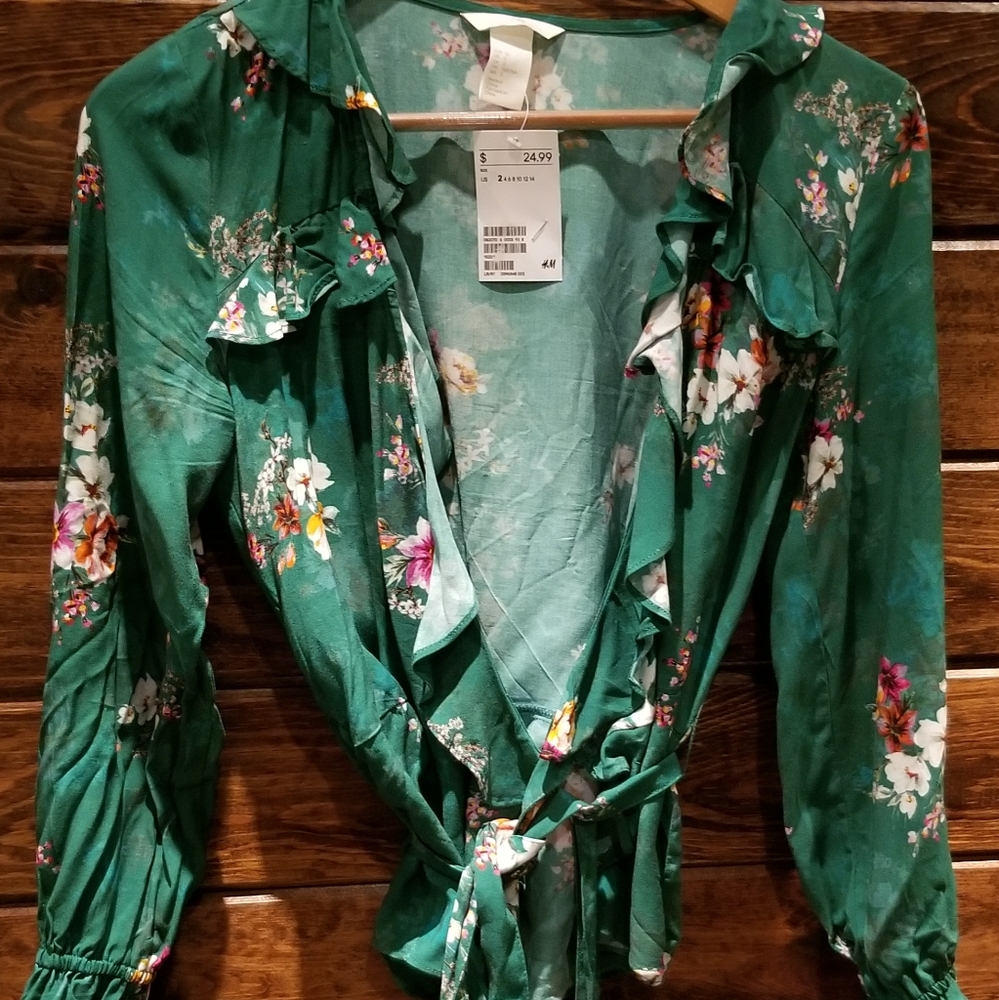 Tropic floral long sleeve top